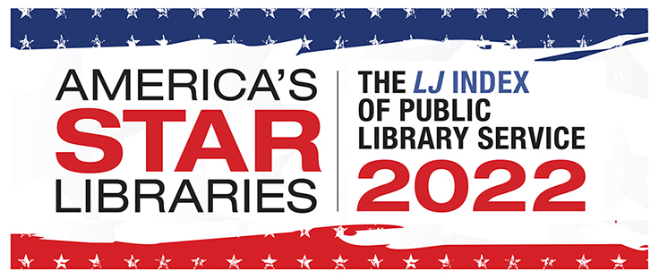 Web banner reading America's Star Libraries, the LJ Index of Public Library Service 2022