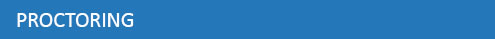 blue bar with white text reading proctoring
