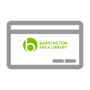 Simple image of a card that looks like a library card, learn about Barrington Area Library cards and apply for a card online